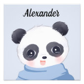 Boy Baby Panda Blue Foto Afdruk (Voorkant)