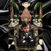 Boy Baby Shower 1920s Art deco Room black gold Kaart