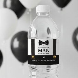Boy Baby Shower A Little Gentleman Suspenders Waterfles Etiket
