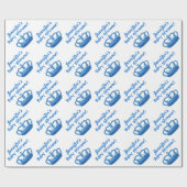 BOY Baby shower Aangepaste naam Blauw Kroon 1 Cadeaupapier (Vlak)