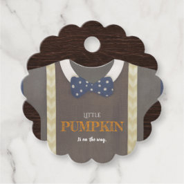 Boy baby shower Autum herfst Blue Burlap bodysuit Bedankjes Labels