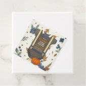 Boy baby shower Autum herfst Blue Burlap bodysuit Bedankjes Labels (In situ)