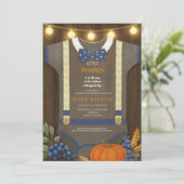 Boy baby shower Autum herfst Blue Burlap bodysuit Kaart (Staand voorkant)