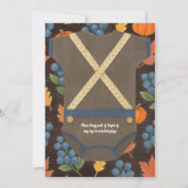 Boy baby shower Autum herfst Blue Burlap bodysuit Kaart (Achterkant)