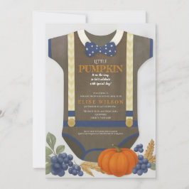 Boy baby shower Autum herfst Blue Burlap bodysuit Kaart
