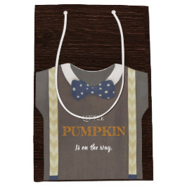 Boy baby shower Autum herfst Blue Burlap bodysuit Medium Cadeauzakje
