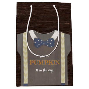 Boy baby shower Autum herfst Blue Burlap bodysuit Medium Cadeauzakje