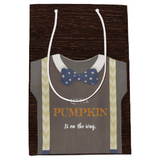 Boy baby shower Autum herfst Blue Burlap bodysuit Medium Cadeauzakje