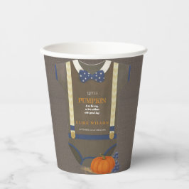 Boy baby shower Autum herfst Blue Burlap bodysuit Papieren Bekers