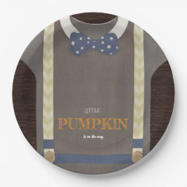 Boy baby shower Autum herfst Blue Burlap bodysuit Papieren Bordje