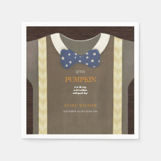 Boy baby shower Autum herfst Blue Burlap bodysuit Servet