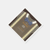 Boy baby shower Autum herfst Blue Burlap bodysuit Servet (Hoek)