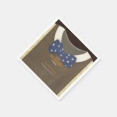 Boy baby shower Autum herfst Blue Burlap bodysuit Servet (Hoek)