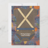 Boy baby shower autum herfst blur burlap bodysuit kaart (Achterkant)