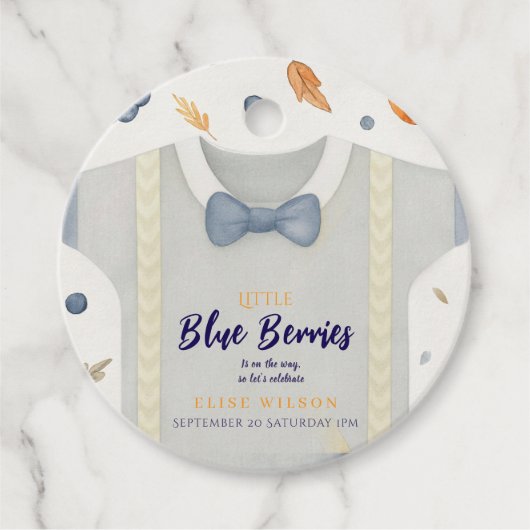 Boy baby shower autum herfst burlap bodysuit bedankjes labels (Voorkant)