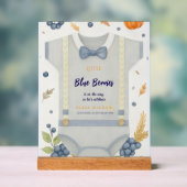 Boy baby shower autum herfst burlap bodysuit invit acryl bord (Neutraal)