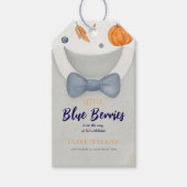 Boy baby shower autum herfst burlap bodysuit invit cadeaulabel (Voorkant)