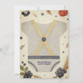 Boy baby shower autum herfst burlap bodysuit invit kaart (Achterkant)