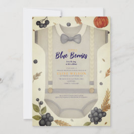 Boy baby shower autum herfst burlap bodysuit invit kaart