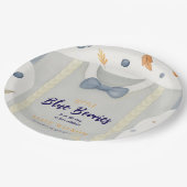 Boy baby shower autum herfst burlap bodysuit invit papieren bordje (Gekanteld)