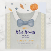 Boy baby shower autum herfst burlap bodysuit invit wijn etiket (Enkel label)