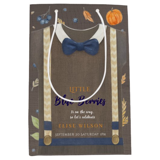Boy baby shower autum herfst burlap bodysuit medium cadeauzakje (Voorkant)