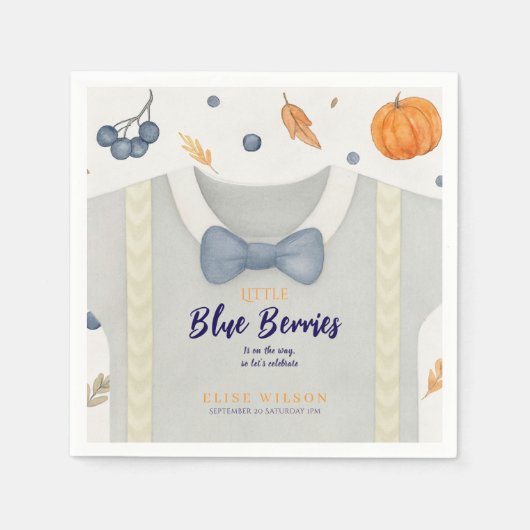 Boy baby shower autum herfst burlap bodysuit servet (Voorkant)