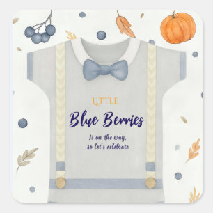 Boy baby shower autum herfst burlap bodysuit vierkante sticker
