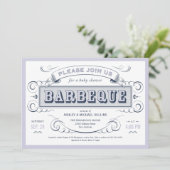 Boy Baby shower BBQ Uitnodigingen (Staand voorkant)