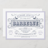 Boy Baby shower BBQ Uitnodigingen (Voorkant / Achterkant)