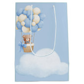 Boy Baby Shower Bear Balloon Gift Bags Medium Cadeauzakje (Achterkant)