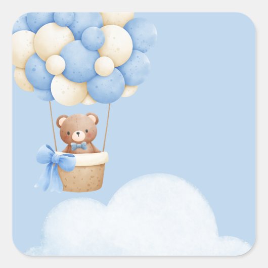 Boy Baby Shower Bear Balloon Stickers (Voorkant)
