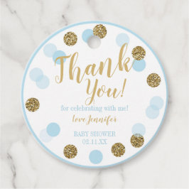 Boy Baby shower Bedankt Favor Tags Blue Gold Bedankjes Labels