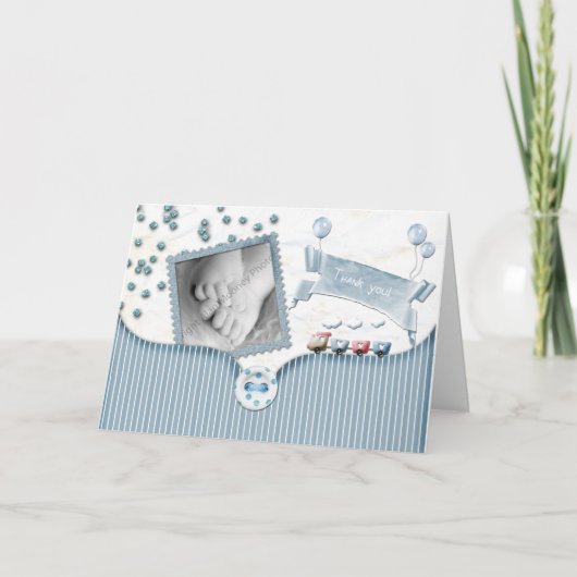 Boy Baby shower Bedankt kaarten (Voorkant)