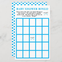 Boy Baby shower Bingo
