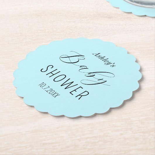 Boy Baby shower blauw minimalistisch Kartonnen Onderzetters (Gekanteld)