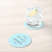 Boy Baby shower blauw minimalistisch Kartonnen Onderzetters (Insitu)