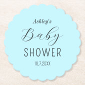 Boy Baby shower blauw minimalistisch Kartonnen Onderzetters (Voorkant)