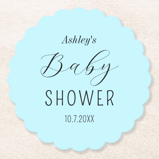 Boy Baby shower blauw minimalistisch Kartonnen Onderzetters (Voorkant)