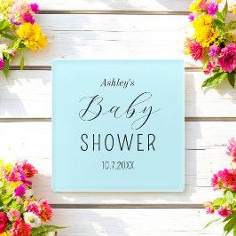 Boy Baby shower blauw minimalistisch Onderzetter Glazen Onderzetter