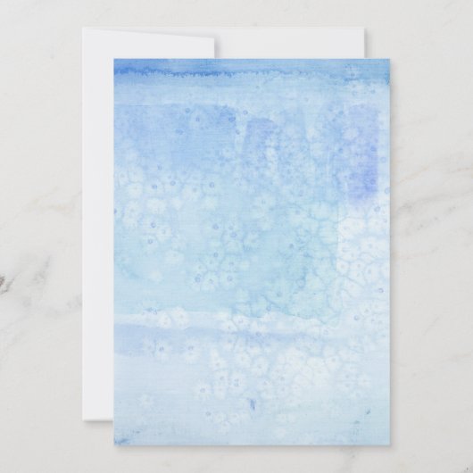 Boy Baby shower Blauw Witte Rozen Waterverf Krans Kaart (Achterkant)