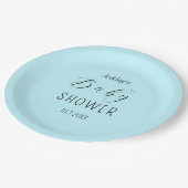 Boy Baby shower Blauw Zwart Papieren Bordje (Gekanteld)