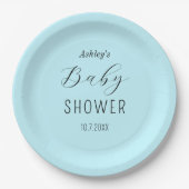 Boy Baby shower Blauw Zwart Papieren Bordje (Voorkant)