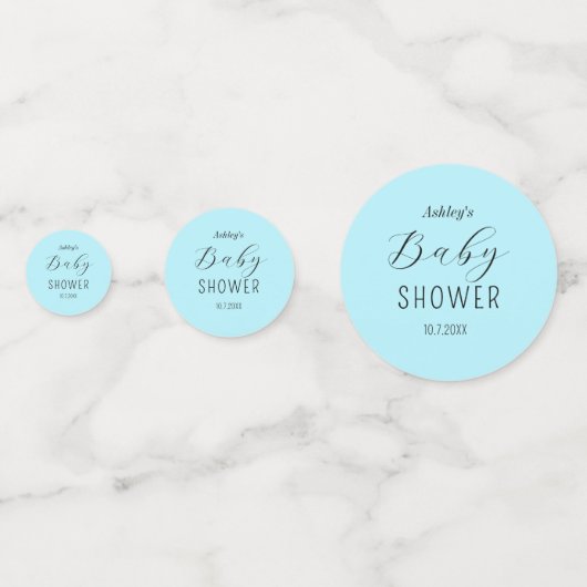 Boy Baby shower Blauwe Pastel Confetti (Voorkanten)