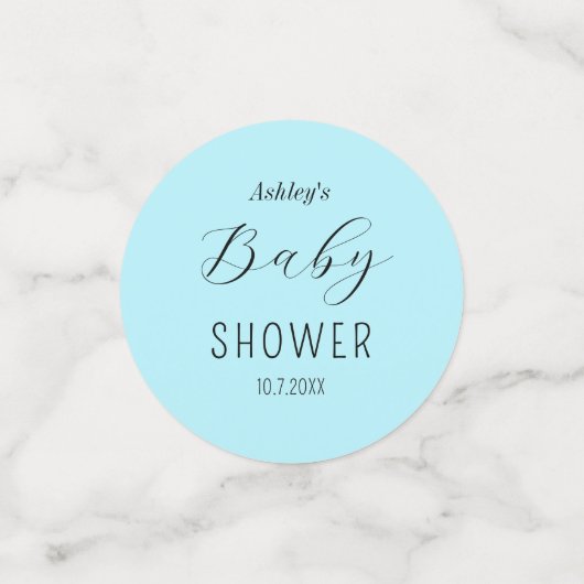 Boy Baby shower Blauwe Pastel Confetti (Kleine voorkant)