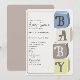 Boy Baby shower Blocks Kaart