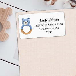 Boy Baby shower Blue Beer Retouradres Etiket