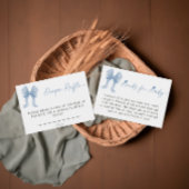 Boy Baby shower Blue Bow Luier Raffle Informatiekaartje