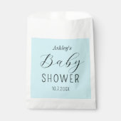 Boy Baby shower Blue Elegant Bedankzakje (Voorkant)