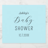 Boy Baby shower Blue Elegant Bier Etiket (Enkel label)